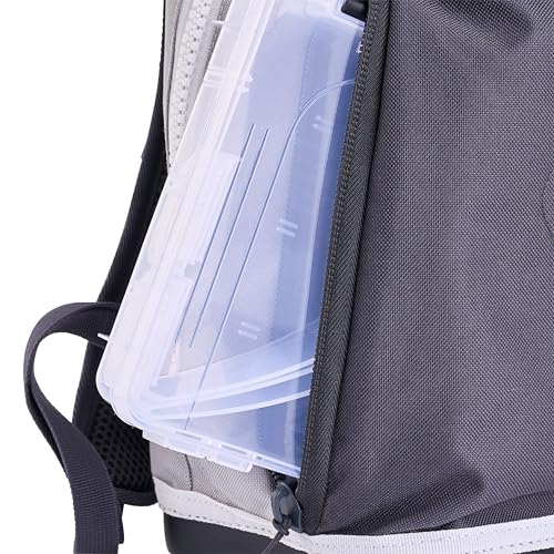 Plano Weekend Softside 3700 Tackle Backpack, Cutting-Edge Fishing Tackle Bag, Molded Waterproof Base, Spacious Storage, Die Cut Tool Sleeves, Daisy Chain Attachment Points - color: Slate, style: 3700 Backpack