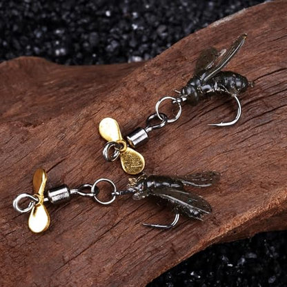 Fly Fishing Lures Kit Fishing Fly,Fly Fishing Kit Fly Fishing Lures,Handmade Lures Assortment Kit Artificial Bait Hooks for Bass Trout Salmon Fishing,Suitable for Freshwater and Saltwater - size: Spiral-winged Fly