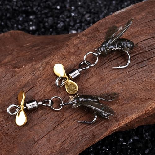 Fly Fishing Lures Kit Fishing Fly,Fly Fishing Kit Fly Fishing Lures,Handmade Lures Assortment Kit Artificial Bait Hooks for Bass Trout Salmon Fishing,Suitable for Freshwater and Saltwater - size: Spiral-winged Fly