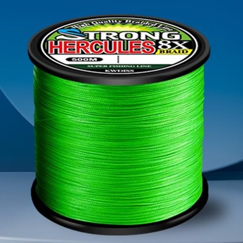 Premium 8-Strand PE Fishing Reel Line – 500m Green Super Strong Tensile Fishing Reel Line - size: 80lb