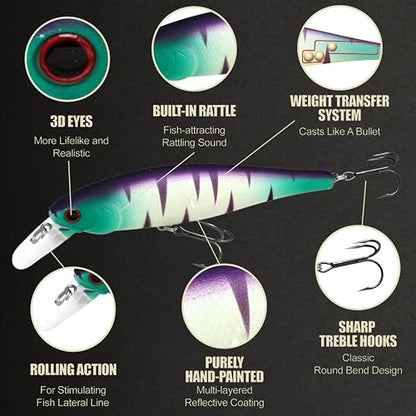 LUCKY CRAFT Pointer 100SP, Jerkbait Side by Side Action Tournament Winning Perfect Wobbling Freshwater Lake Bass Fishing Champion Bait - color: 245 Mat Tiger