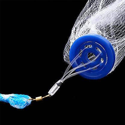 Lucky Monet 10/12/13.3/15ft Radius Large American Saltwater Fishing Cast Net for Bait Trap Fish, Easy Throw Thicken Nylon Line w/Upgraded Steel Chain Sinker, 5/8 Inches Mesh Size - size: 10FT Radius