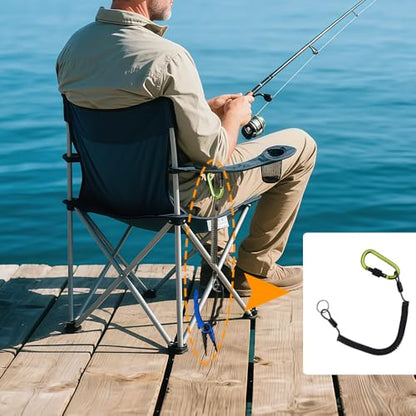 2 Pack Fishing Lanyard Steel Wire Coiled Lanyard Tool, 78.7 Inch Reinforced Version Retractable Fishing Coiled Lanyards with buckle hook for Fishing Lip Grips Pliers Fishing Rods Kayak Fish Tools