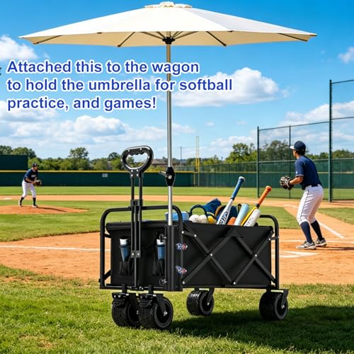 Heavy Duty Fishing Rod Holder for Beach Wagon, Umbrella Holder Clip on Wagon, Cart, Chair for Fishing, Beach, Camping, Ball Park, Fishing Pole Holder with Mount Clamp (3/5” to 9/10” Inner Diameter)