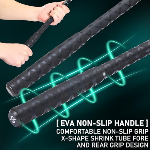 Sougayilang Spinning Fishing Rod, 3-Piece, Carbon Catfish Rod with EVA Comfortable Handle for Catfish and Carp Fishing, Medium/Heavy Power, 9'0"/10'0"/11'0" - size: 11'0"