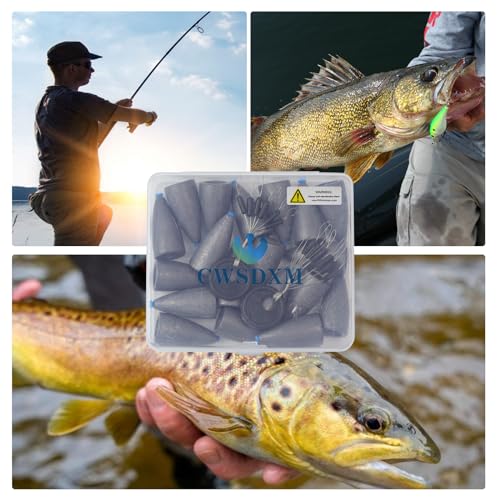Worm Fishing Weights, Bullet Sinkers with Soft Plastic Insert Includes Weight Pegs, Carolina Rigs Texas Rigs for Bass Fishing 1/8 3/17 1/4 3/8 1/2 1 oz - size: 1/2 OZ, 18 PCs