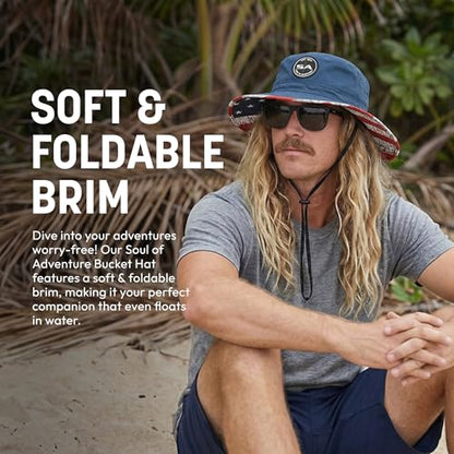 Soul of Adventure Bucket Hat | UV 50+ for Adults | Sun Protection with Adjustable Fit, Moisture-Wicking Fabric - color: Basic Military Camo
