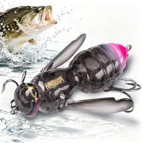Kingdom Wasp Crawl Bait Insect Bionic Floating Fishing Lures Swimbaits Hard Artificial Baits Lure Freshwater and Saltwater Bass Carp Pike Walleye Fishing ABS Material Carbon Steel Three Book Hook - color: 02, size: 6.6g
