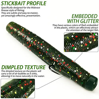Ned Rig Jig Heads TRD Stick Worms Kit, 60, 35 Pack Ned Rig Lures Mushroom Jigs Finesse Soft Plastic Baits for Bass Fishing Freshwater Saltwater - color: 60 Pcs Ned Rig Lures