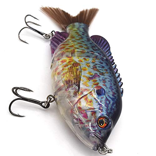 5.9in Multi Jointed Swimbait Fishing Lures Bait,2 Segment Big Giant Sinking Fishing Bass Lures,Crankbaits Swimbaits with Treble Hook - color: 5.9in,1.94oz-Color E