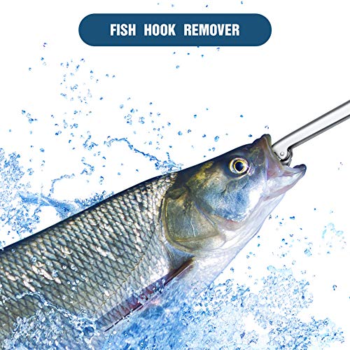 2Pcs Stainless Steel Fish Hook Remover Tool for Fishing, 11-1/2 in | Hook Removal Tool, Freshwater Saltwater Use, 2 Pack, Rust Resistant Steel, Easy Grip Handle