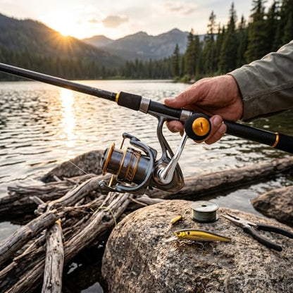Socobeta Fishing Spinning Reels Replacement Grip, Metal EVA Handle Fishing Spinning Reel Handle Professional for Replacement (4000 5000 6000 Large Size)