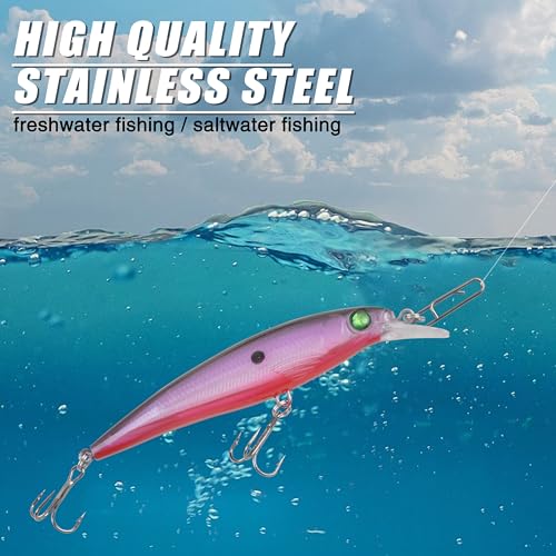 Fishing Power Speed Clips, Stainless Steel Fishing Snaps Connectors for Lures Quick Change Swivels Freshwater Saltwater Crankbait Popper Lures - size: 18# - 44 lbs, style: 50PCS