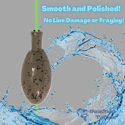 Reaction Tackle Tungsten Punch Weights for Bass Fishing - Heavy Cover Punch Rig Sinkers - Size Stamped Freshwater and Saltwater - color: Green Pumpkin, size: 1-1/2 Oz (2-Pack)