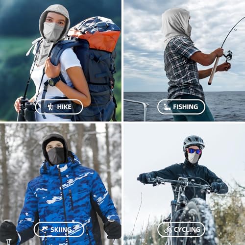 Summer Balaclava Face Mask with Breathable Holes Sun Face Shield UV Protection Full Head Mask for Men Women Fishing Cycling - color: Light Gray-standard