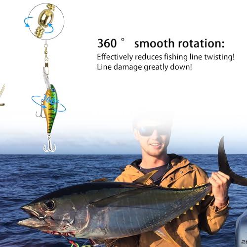 Fishing Barrel Swivel Snap Kit,Rolling Barrel Swivels with Safety Snaps High Strength Copper and Stainless Steel Fishing Quick Connect Snap Swivel Fishing Tackle - color: Mix Colors - 50pcs