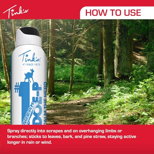TINK'S #1 Doe-P Calming Non-Estrous Urine Spray Gel Deer Attractant for Hunting (5 oz Can) - Superior & Long Lasting Hunting Scents - Hunting Lure/Attractant - Advanced Deer Hunting Lure
