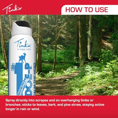 TINK'S #1 Doe-P Calming Non-Estrous Urine Spray Gel Deer Attractant for Hunting (5 oz Can) - Superior & Long Lasting Hunting Scents - Hunting Lure/Attractant - Advanced Deer Hunting Lure