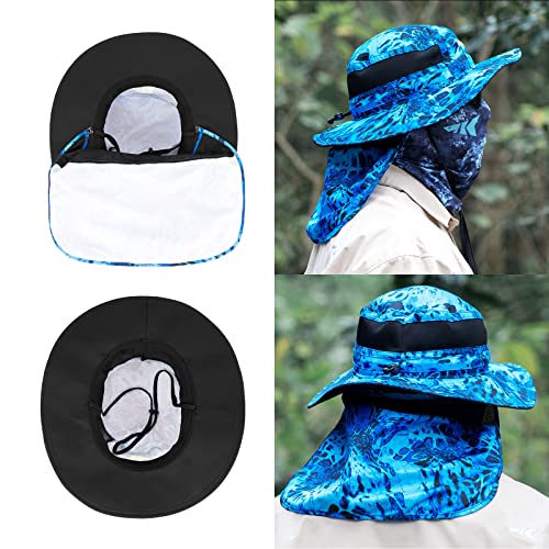 KastKing Sol Armis UPF 50 Boonie Hat - Sun Protection Hat, Fishing Hat, Beach & Hiking Hat, Paddling - color: X: Prym1 Shoreline, size: With Neck Shield