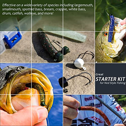Ned Rig Jig Heads TRD Stick Worms Kit, 60, 35 Pack Ned Rig Lures Mushroom Jigs Finesse Soft Plastic Baits for Bass Fishing Freshwater Saltwater - color: 60 Pcs Ned Rig Lures