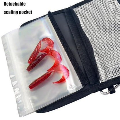 Fishing Leader Tackle Wallet Bag With Carabiner Baits Binder Carrying Soft Lures Storage Bag Baits Carriers Tackle Holder