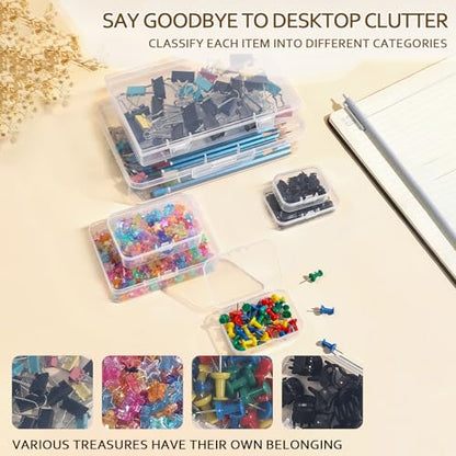 Clear Plastic Storage Containers, Mini Rectangular Organizer Boxes with Hinged Lids, 36 Pack Mixed Sizes, for Beads, Jewelry, Art Craft - style: 36PC
