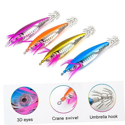POPETPOP 4pcs Fishing Accessories Realistic Fake Bait Bass and Trout Lures Fishing Tools for Adults