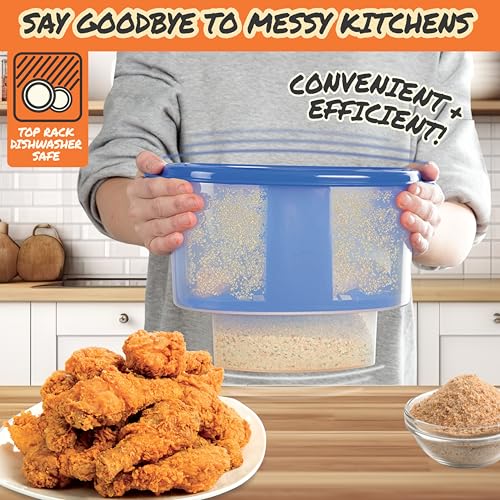 Cook’s Choice Original Better Breader – Mess-Free Breading Station for Chicken, Fish & Vegetables – Large Capacity Fits Full-Size Cuts – Shake & Coat for Even Coverage – Dishwasher Safe & Made in USA