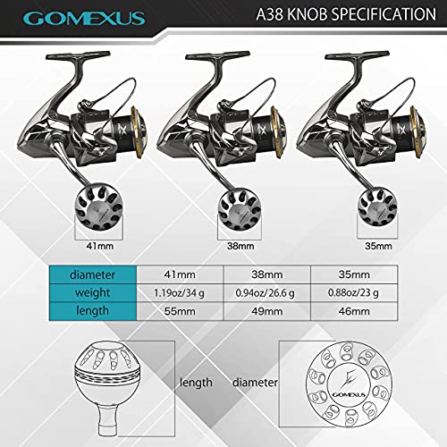 GOMEXUS Power Knob Compatible for Shimano Daiwa Spinning Reel Fishing Reel Handle Knob - color: Silver Black