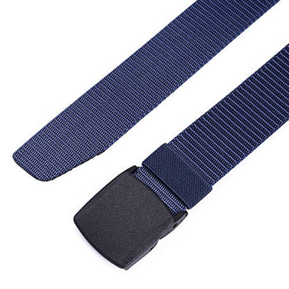 Mile High Life | Nylon Web Belt | Outdoor Military Belt | TSA Safe Buckle Plastic/Metal - color: Navy