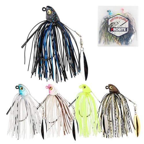 Weedless Swim Jigs & Spinnerbait Jigs Combo Pack, Bass Rubber Jigs with Silicone Skirts, 3D Eyes & Weed Guard for Freshwater Saltwater Bass Trout Fishing - size: 1/2oz