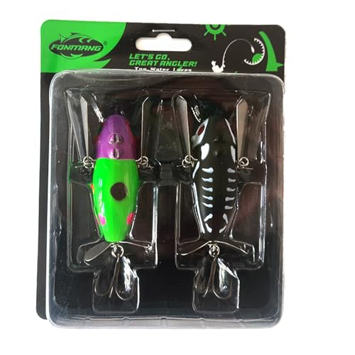 FONMANG Top Water Fishing Lures, 3-Pcs Topwater Lures for Bass Walleye Pike, 2025 New Wasp Crawl Bait for Freshwater and Saltwater - color: E-Rainbow Plated Cicada