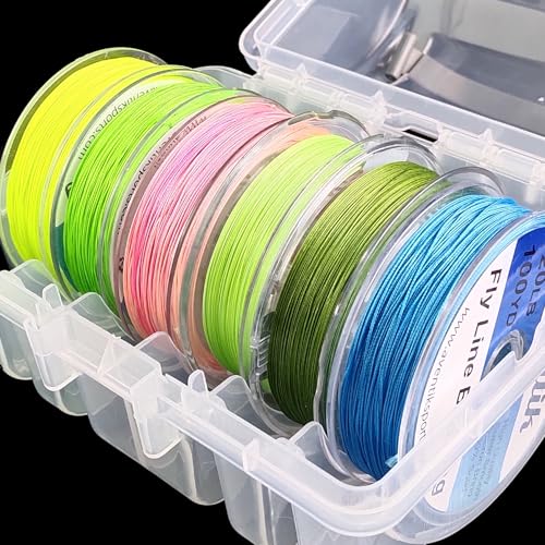 Aventik Clear Fishing Line Organizer Built-in Cutter & Silicone Holes 6C/8C Clear Tangle Free Spool Storage Box for Fishing Line Management - color: 2 PC-6C