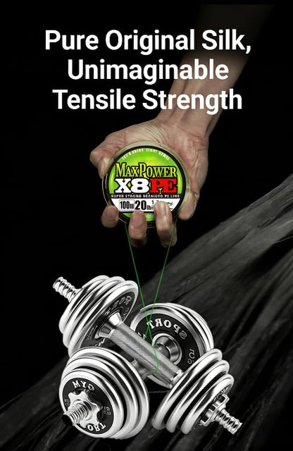 110yd Braided Fishing Line PE X8 Super Strong 8 Strand Braided Line Color Coded 10M Per Color Low Stretch High Sensitivity - color: 20lb Test