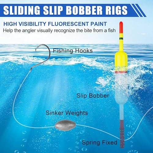 Wood Slip Bobbers Fishing Floats and Bobbers Spring Oval Stick Slip Floats for Crappie Catfish Trout Panfish Walleyes Bass Fishing 10/20pcs - color: 2.36in*0.67in*5.63in-10pcs