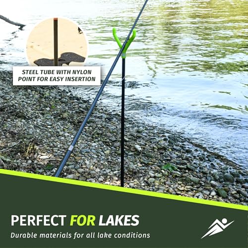 Fishin’ Stix Trident Telescoping Fishing Rod Holders – Extendable 12"–30", 50 lb+ Capacity, Sand Stake Pole Stand for Surf Fishing, Bank Angling, Catfish Rods, Lure & Bait Setup - style: Black (4 Pack)