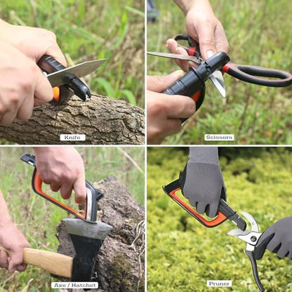 SHARPAL 103N All-in-1 Knife Garden Tool Lawn Mower Blade Sharpener | Axe, Hatchet, Machete, Pruner, Hedge Shears, Scissors, Gardening Sharpening Tool Gifts for Men