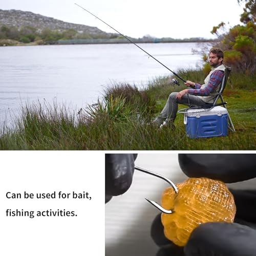 Philbinden 72 FT Fishing Soft Spawn Net,3'' Wide Fishing Spawn Sack Mesh Catfish Bait Holder Fishing Accessories for Roe Bags Fishing Equipment Tackle Kit - color: yellow