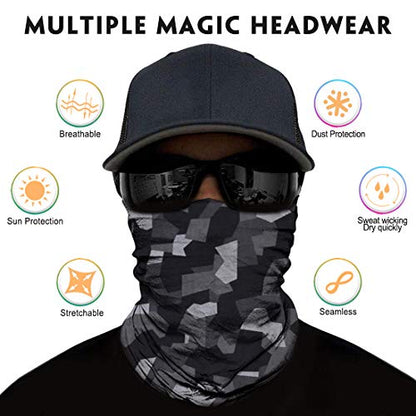 Neck Gaiter for Men Women Headwear Bandana Head Wrap Face Scarf Mask Cover Warmer Balaclava-Seamless & Versatile - color: A-1-classic Camo 1