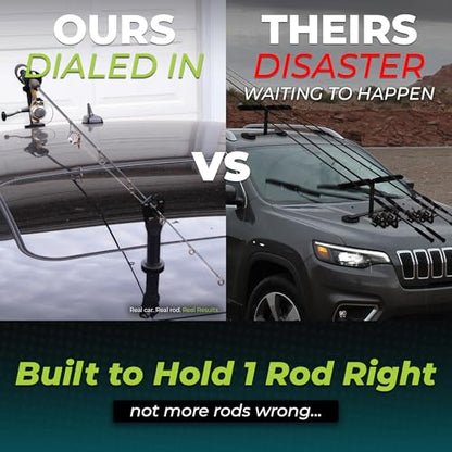 SnapMount M - Magnetic Fishing Rod Holder for Car – Fishing Pole Roof Rack for SUV, Cars, Truck Beds with Strong Magnets – Easy Install, Highway Tested, Weather Resistant – Fly Rod Holder for Car
