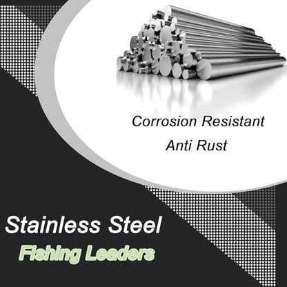 QISHUO Steel Swivel Fishing Leaders Freshwater Wire Stainless Fishing Leader Saltwater Fishing Rigs Wire Leaders Lures White Nickel - color: Silver, size: Size #2 (7.8in-30lb) 40pcs