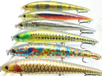 Minnow Crankbait for Bass Fishing Bass Lure Jerkbait Fishing Lures and Tackle Box - color: HM509KB