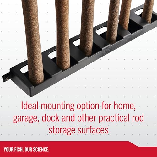Berkley Vertical Fishing Rod Rack, Stores 6 Rods, Black, Soft Foam Grip Pads Protect Rod Finishes, Durable Construction, Easy to Mount with Common Tools - style: Vertical 6 Rod Rack (New Model)