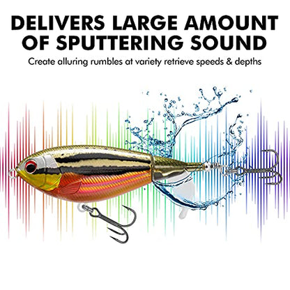 TRUSCEND Popobait Easy Catch Fishing Lures with BKK Hooks, Instant Startup, Longer Cast, Balanced Spray/Sound/Swim, Plopper Topwater Lures for Bass, Trout, Pike, Walleye, Freshwater Saltwater Fishing - color: B3-4.3",0.8oz