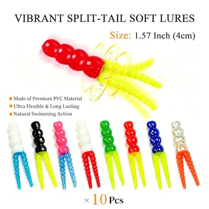 125-Piece Kit Crappie-Baits- Plastics-Jig-Heads-Kit-Shad-Minnow-Fishing-Lures-for Crappie-Panfish-Bluegill 1/32oz 1/16oz 1/8oz
