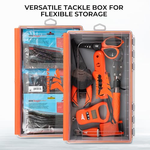 KastKing HyperSeal Waterproof Tackle Box, 3700 Deep Tackle Trays, Fishing Tackle Box Organizer With Exterior Stickers, Fishing Gear & Fishing Accessories Storage, 2 Packs No Compartment - size: 3700 Deep(2 Packs no compartment)