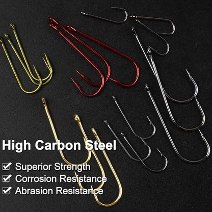 Crappie Hooks Panfish Fishing Hook Set,150pcs Aberdeen Crappie Hooks Long Shank Jig Fishing Hooks Offset Light Wire Fishing Hooks High Carbon Steel Freshwater Bass Catfish Trout