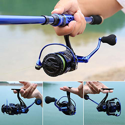 Sougayilang Spinning Reel – Ultra-Lightweight 6.2:1 High Speed, 17LB Max Drag, 12+1 Shielded Bearings, Metal Frame, Corrosion-Resistant for Freshwater and Saltwater Bass Redfish Inshore Fishing - size: 4000