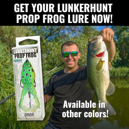 LUNKERHUNT - Frog Bait for Bass Fishing | Soft Hollow Body Weedless Frog for Bass Fishing and Trout | Weedless Realistic Bait Frog Lure, Freshwater with Sharp Hooks Lures and Double Propellers Feet - style: Cane