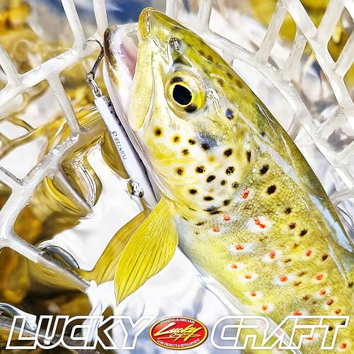 LUCKY CRAFT Pointer 48S, Sinking, Freshwater Lake Bass Fishing Lure, Jerkbait, Silent, Fishing Gear, Fishing Accessories, Fishing Tackle, Rainbow Trout, Brown, Brook, Tiger Perch - color: 873 Winter Stream Perch